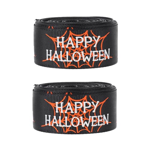 CALLARON 2 Rollen DIY Schleifenband für Halloween Dekoratives Geschenkband für Bastelprojekte Geschenkverpackung und Dekoration für Kreative Bastelideen von CALLARON