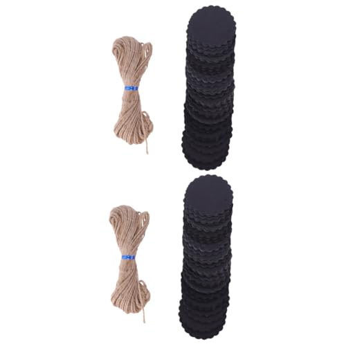 CALLARON 2 Sätze Kartonschläfchen -tag -tag Vintage-hängeetikett Leere Tags Etiketten Aus Kraftpapier Wunschkarte Geschenkanhänger Markierungs -tags Schwarzes Kraftpapier 100 Stück * 2 von CALLARON