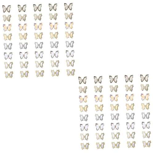 CALLARON 2 Sätze Schmetterling Nagelschmuck Teiliges Aus Funkelndem Für Nagelkunst Für Maniküre Und Nail Art Glänzende Butterflies Für Stilvolle Nägel 40 Stück * 2 von CALLARON