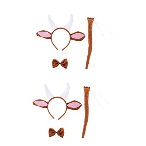 CALLARON 2 Sätze Tierkostüm Set Ziegenhörner Stirnband mit und Fliege Verstellbar Niedliches Kopfaccessoire für Karneval Cosplay Party und Halloween Unisex Komfortables Stoffmaterial CALLARON 2 Sätze Tierkostüm Set Ziegenhörner Stirnband mit und Fliege Verstellbar Niedliches Kopfaccessoire für Karneval Cosplay Party und Halloween Unisex Komfortables Stoffmaterial von CALLARON