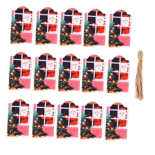 CALLARON 2 Sätze Weihnachtsanhänger mit Schnur Santa Claus Etiketten für Dekoration und Diy Karten für Weihnachten Neujahr Hochzeiten und Anhänger von CALLARON