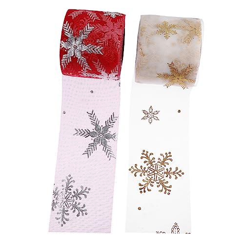 CALLARON 2 Stück Schneeflocke Mesh-band Großes Band Weihnachtsbanddekoration Dekorationen Tüllband Party Dekorativ Braut Spitzenband Dusche Band Umwickeln Regenbogen Hochzeit Polyester CALLARON 2 Stück Schneeflocke Mesh-band Großes Band Weihnachtsbanddekoration Dekorationen Tüllband Party Dekorativ Braut Spitzenband Dusche Band Umwickeln Regenbogen Hochzeit Polyester von CALLARON