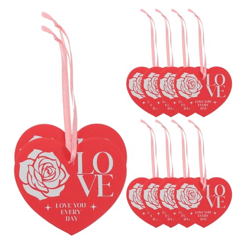 CALLARON 20 Stück Glückwunschkarten Zum Valentinstag Grußkarten Valentinstagsanhänger In Herzform Happy Valentines Day Anhänger Valentinstagsgrußkarten Weibliche Geburtstagskarte von CALLARON