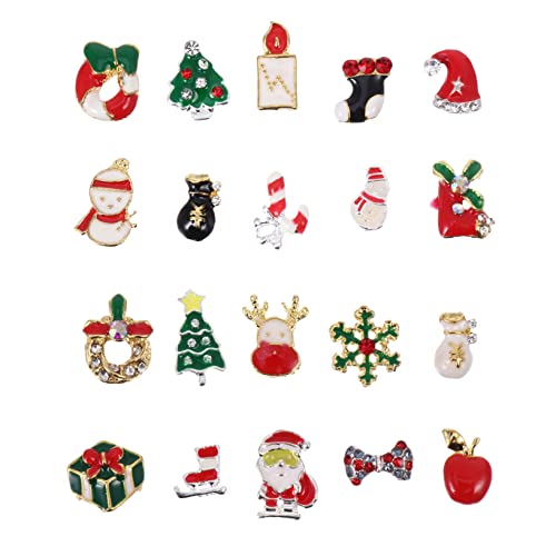 CALLARON 20 Stück Teiliges Weihnachts Nail Art Set mit Farbigen Legierungs Nieten und Perlen Festliche Maniküre Dekoration für DIY Nail Design Einfach Anzuwenden Geeignet für Profi und CALLARON 20 Stück Teiliges Weihnachts Nail Art Set mit Farbigen Legierungs Nieten und Perlen Festliche Maniküre Dekoration für DIY Nail Design Einfach Anzuwenden Geeignet für Profi und von CALLARON