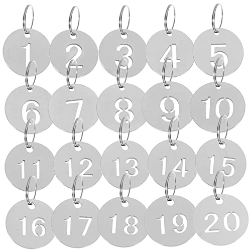 CALLARON 20 Stücke Anzahl Discs Edelstahl Schlüssel Tags 1-20 Metall Nummeriert Etiketten CALLARON 20 Stücke Anzahl Discs Edelstahl Schlüssel Tags 1-20 Metall Nummeriert Etiketten von CALLARON