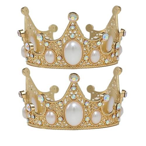 CALLARON 2Stücke Vintage Krone Kuchendekoration Für Geburtstagsfeiern Perlenschmuck Headdress Für Tortendeko Und Kopfschmuck CALLARON 2Stücke Vintage Krone Kuchendekoration Für Geburtstagsfeiern Perlenschmuck Headdress Für Tortendeko Und Kopfschmuck von CALLARON