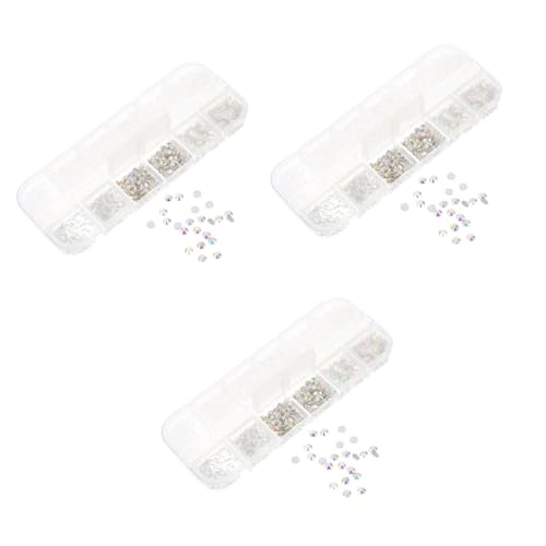 CALLARON 3 Boxen Nail Diamond für Maniküre Aufbewahrungsbox mit Flachrücken DIY Nageldesign und Professionelle Nagelstudios Schmuckstein Dekoration für Natürliche und Künstliche Nägel von CALLARON