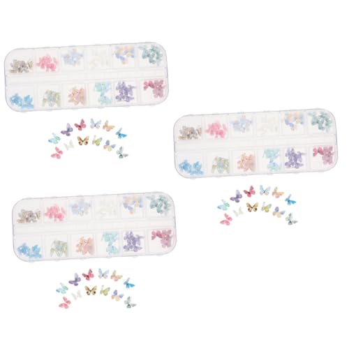 CALLARON 3 Boxen Schmetterlings Nail Art Dekoration Diy Fingernagel Zubehör für Maniküre Nail Ornament für Perfektes CALLARON 3 Boxen Schmetterlings Nail Art Dekoration Diy Fingernagel Zubehör für Maniküre Nail Ornament für Perfektes von CALLARON