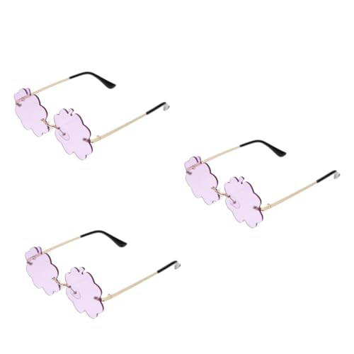 CALLARON 3 Paare Sonnenbrille Luau-Partykleidung Cosplay-Kostüme Abschlussball Brille rahmenlose brille Brillenstütze Partybrille Europäische Mode Gläser schmücken Requisiten Stk Violett von CALLARON