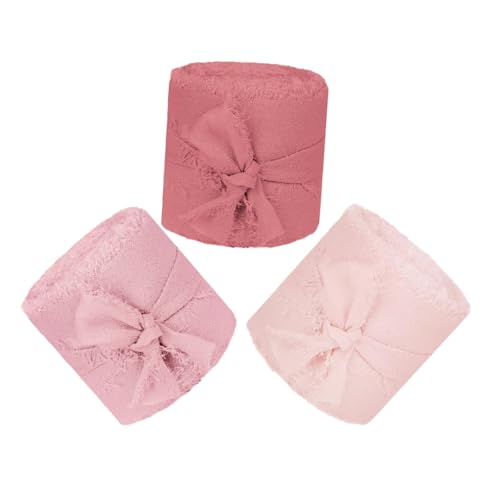 CALLARON 3 Rollen Strauß Geschenkpapier geschenkverpackung geschenkband Chiffon Seidenband Shower Dekoration Brautdusche Geschenkpapier Fransen-Chiffon-Seidenband Weihnachtsband CALLARON 3 Rollen Strauß Geschenkpapier geschenkverpackung geschenkband Chiffon Seidenband Shower Dekoration Brautdusche Geschenkpapier Fransen-Chiffon-Seidenband Weihnachtsband von CALLARON
