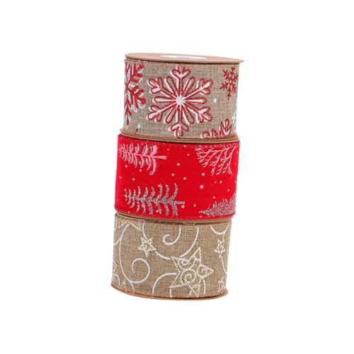 CALLARON 3 Rollen Weihnachtliches Geschenkband Schneeflocken und Sternen Rolle für DIY Bastelprojekte Geschenkverpackungen und Festliche Dekorationen CALLARON 3 Rollen Weihnachtliches Geschenkband Schneeflocken und Sternen Rolle für DIY Bastelprojekte Geschenkverpackungen und Festliche Dekorationen von CALLARON