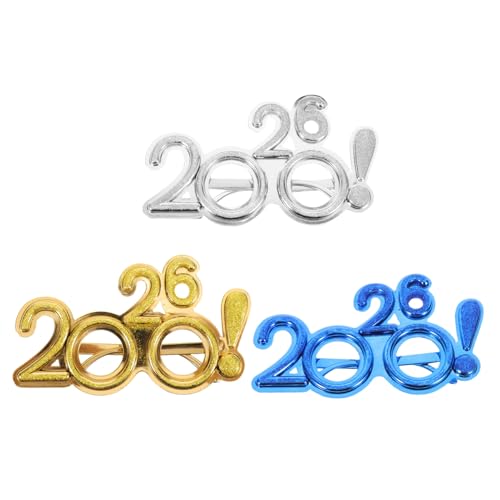 CALLARON 3 Stück Teiliges Glitzerbrillen aus Leichtem Kunststoff Komfortable Party-sonnenbrillen für Silvester Foto-accessoires Festliche Neujahrsfeier Farbiges Partyzubehör CALLARON 3 Stück Teiliges Glitzerbrillen aus Leichtem Kunststoff Komfortable Party-sonnenbrillen für Silvester Foto-accessoires Festliche Neujahrsfeier Farbiges Partyzubehör von CALLARON