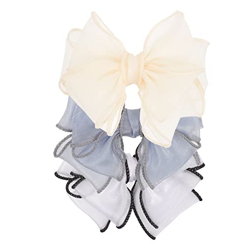 CALLARON 3 Stück Teiliges Organza Schleifen Applikationen Dekorative Haarklammern und Bastel Accessoires für Vielseitige DIY Schleifen Patches Weiß für Haar Kleidung und Schuhe von CALLARON