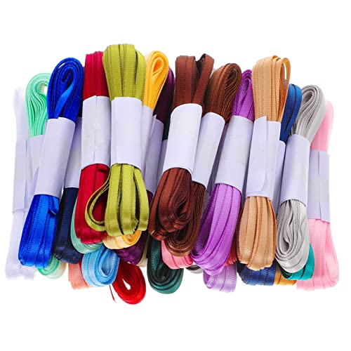 CALLARON 30 Stück Geschenkverpackung Bänder Zum Basteln Bandumwicklung Nähen Stoff Bänder Für Handwerk Farbiges Band Verschleißfestes Bastelband Festes Farbband Geschenkband Polyester von CALLARON