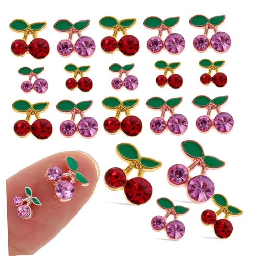 CALLARON 4 Sätze Kirsch Charms Für Diy Maniküre Nagelkunst Dekoration Zubehör Für Nagelgestaltungen Für Natürliche Und Künstliche Nägel 32 Stück * 4 von CALLARON
