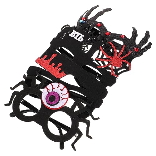 CALLARON 4 Stck Teiliges Halloween Partybrille Lustige Augenbrillenrahmen mit Halloween Motiven für Kostümpartys und Foto Requisiten von CALLARON