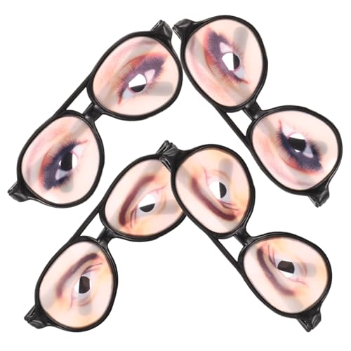 CALLARON 4 Stück Augenbrille Geburtstagsparty-Brille Neuheit Farbtöne Neuheitsfarben lustige Foto-Requisiten Partybrille bilden Make-up-Kostüm-Requisiten schmücken Gläser Damen Plastik von CALLARON