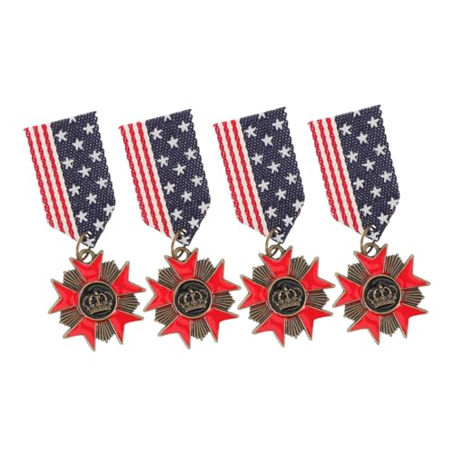 CALLARON 4 Stück Retro Metall Abzeichen Brosche Pin für Jacken Anzüge Alltag Patriotisch Geometrisch Langlebig Modisch Vielseitig für Jungen Mädchen von CALLARON