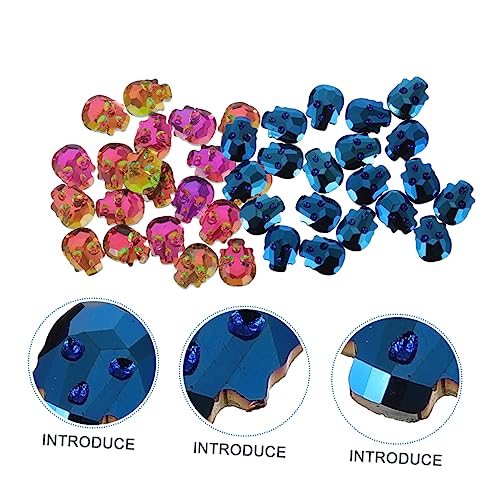 CALLARON 40Stücke Glänzende Schädelform Nagelaufkleber Nail Art Dekoration Für Zuhause Handyhüllen Und Körperkunst von CALLARON