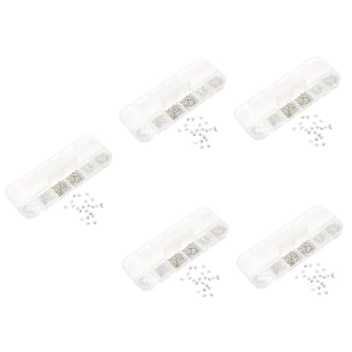 CALLARON 5 Boxen Nail Art Strasssteine Fächer mit Verschiedenen für Maniküre und DIY Nageldesign Langlebig und Elegant Perfektes Zubehör für Nagelstudios und Heimwerkerprojekte von CALLARON