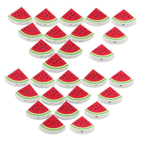 CALLARON 50 Stück Wassermelon Holzperlen für Diy Schmuck Runde Spacer Perlen Vielseitige Bastelaccessoires für und Armbänder von CALLARON