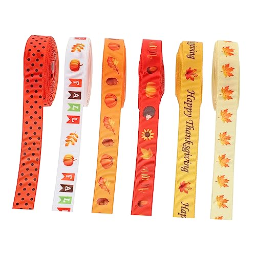 CALLARON 6 Rollen Herbst Geschenkband pro Rolle Bunte Dekorative Schleifenbänder für DIY Basteln Geschenkverpackung Thanksgiving Party Dekoration CALLARON 6 Rollen Herbst Geschenkband pro Rolle Bunte Dekorative Schleifenbänder für DIY Basteln Geschenkverpackung Thanksgiving Party Dekoration von CALLARON