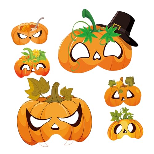 CALLARON 6 Stück Kürbis Halbgesichts-papiermasken für Halloween und Thanksgiving Herbstliche Ernte Photo Booth Requisiten Vielseitige Partydekoration für Familienfeiern und Festtagsstimmung CALLARON 6 Stück Kürbis Halbgesichts-papiermasken für Halloween und Thanksgiving Herbstliche Ernte Photo Booth Requisiten Vielseitige Partydekoration für Familienfeiern und Festtagsstimmung von CALLARON