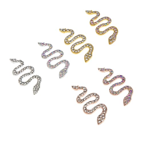 CALLARON 6 Stück Maniküre Diamant Schlange Nageldekoration Zehennagel Nagelsteine Strasssteine ​​für Nägel Edelsteine ​​für Nägel Nageledelsteine Juwelen für Nägel Legierung von CALLARON