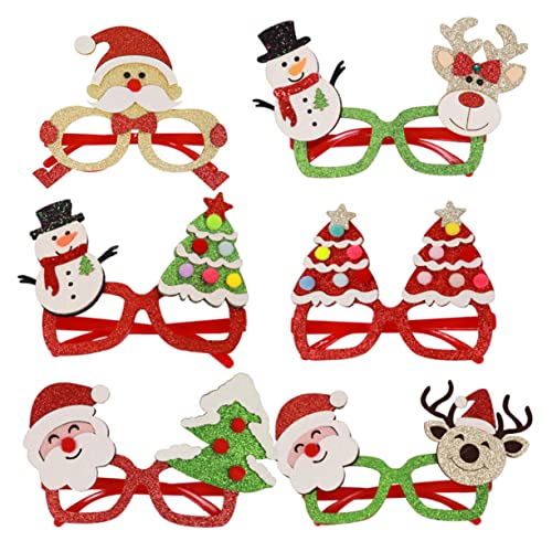 CALLARON 6 Stück Teiliges Weihnachtskostüm Brillen Vliesstoff Bunte Karnevalsbrillen für Weihnachtsfeier Lustige Fotorequisite Leicht Formbeständig Verschiedene Motive für Partyspaß CALLARON 6 Stück Teiliges Weihnachtskostüm Brillen Vliesstoff Bunte Karnevalsbrillen für Weihnachtsfeier Lustige Fotorequisite Leicht Formbeständig Verschiedene Motive für Partyspaß von CALLARON