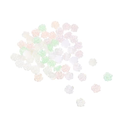 CALLARON 60 Stück Nail Ornaments Camellia Nail Charms Bunte Resin Blumen Nageldekorationen DIY Maniküre Zubehör für Frauen Mädchen von CALLARON