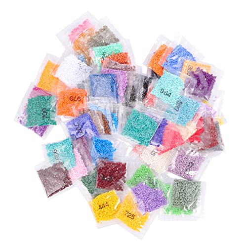 CALLARON 60 Stück Runde Diamantharz Diamantabdeckung Kreuzen Runden Basteln Handwerk Edelsteine Bausätze Diy -schmuckzubehör Strass Selber Machen Strasssteine ​​für Kreuzstich Plastik von CALLARON