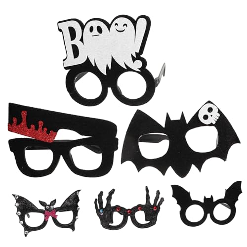 CALLARON 6stücke Teiliges Halloween-eyeglasses Lustige Brillen Für Partys Fotorequisiten Mit Fledermaus Und -designs Dekoration Für Halloween-feiern von CALLARON