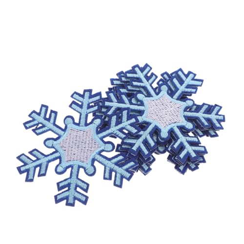 CALLARON 8 Stück Teiliges Schneeflocken Stickerei Aufnäher aus Stoff zum Aufnähen für Kleidung Hüte und Rucksäcke Winterliche Weiche Applikationen für DIY Dekoration und Reparaturen von CALLARON