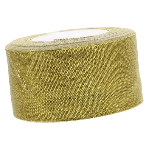 CALLARON Band gold dekoration Festival geschenkverpackung valentinstag geschenkband Bandgirlande altes Goldband Handwerk Glitzer Glitzerband dünn marineblaues Band Tüllband Polyester Golden von CALLARON