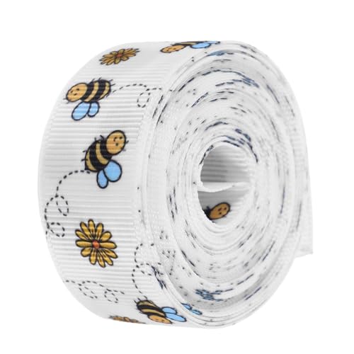 CALLARON Bienenmuster Polyesterband Breit Lang Strapazierfähiges Bastelband für Blumensträuße Outdoor kränze Geschenkverpackung Einfach zu Schneiden und Binden Frühling Sommer Dekoration CALLARON Bienenmuster Polyesterband Breit Lang Strapazierfähiges Bastelband für Blumensträuße Outdoor kränze Geschenkverpackung Einfach zu Schneiden und Binden Frühling Sommer Dekoration von CALLARON