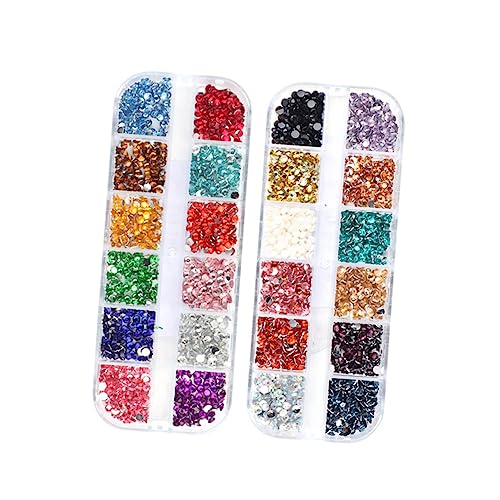 CALLARON DIY Nagelkunst Dekoration Nagelsteine Strasssteine Boxen mit Fächern für Maniküre Schmuck und Bastelprojekte Glänzende Verzierung für Nägel von CALLARON