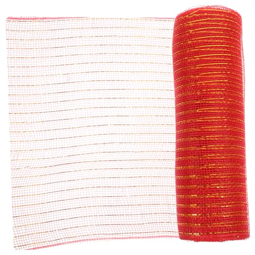 CALLARON Deko geschenkverpackung Tüllband Rot gold Netzgaze Geschenkband für DIY Schleifen Blumen Geschenkboxen Hochzeit und Bastelarbeiten Hochwertiges Netzstoff band CALLARON Deko geschenkverpackung Tüllband Rot gold Netzgaze Geschenkband für DIY Schleifen Blumen Geschenkboxen Hochzeit und Bastelarbeiten Hochwertiges Netzstoff band von CALLARON