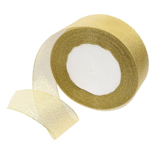 CALLARON Goldenes Band geburtstagsdekoration geschenkband geschenkschleife hochzeitsdekoration geschenkverpackung Tüllband schillerndes Organzaband funkelnde Bänder farbiges Band Polyester CALLARON Goldenes Band geburtstagsdekoration geschenkband geschenkschleife hochzeitsdekoration geschenkverpackung Tüllband schillerndes Organzaband funkelnde Bänder farbiges Band Polyester von CALLARON