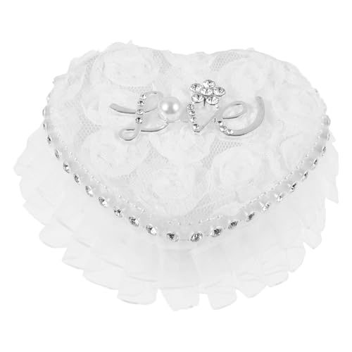 CALLARON Herzförmige Ringbox mit Spitze Romantisches Ringkissen für Hochzeit Verlobung Tragbare Schmuckschatulle für Eheringe Elegant und Kompakt CALLARON Herzförmige Ringbox mit Spitze Romantisches Ringkissen für Hochzeit Verlobung Tragbare Schmuckschatulle für Eheringe Elegant und Kompakt von CALLARON