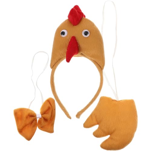 CALLARON -Hühner-Kostüme Für Erwachsene Und Kinder 3D-Küken-Stirnband Fliege Tier-Cosplay-Stirnband Kopfbedeckung Urlaub Halloween Partygeschenke Anziehsachen von CALLARON