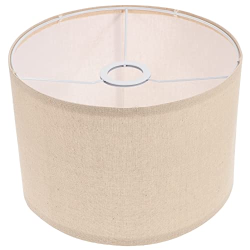 CALLARON Leinen Lampenschirm Trommel - Einfacher Stoff Lampenschirm Faltbar für Zu Hause (Beige) von CALLARON