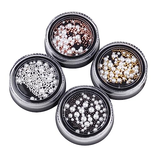CALLARON Maniküre Perlen Imitation Perlen und Stahlperlen für Nageldesigns DIY Nail Art und Dekorationen von CALLARON