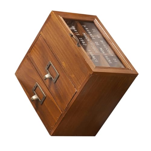 CALLARON Mehrlagige Schmuckaufbewahrungsbox aus Massivem Holz mit Vintage Glasdeckel Mehrschichtige Schubladenbox für Ohrringe und Schmuck Dekorative Aufbewahrung für Schlafzimmer und Büro von CALLARON