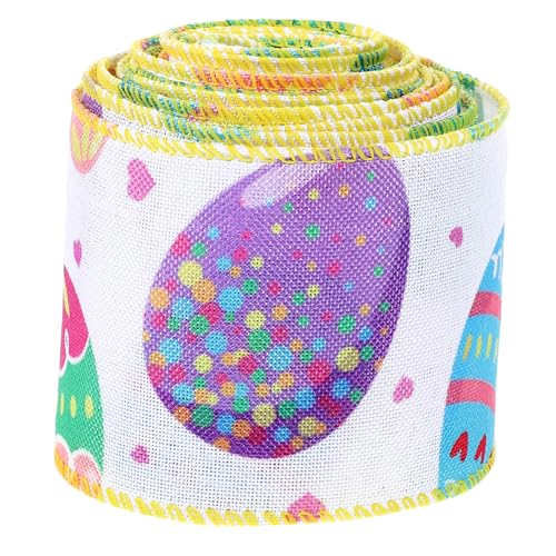 CALLARON Osterdekorationsband mit Drahtkante Yards Geschenkband Lebhaften Farben für DIY Projekte Bastelarbeiten und Verpackungen für Festliche Anlässe CALLARON Osterdekorationsband mit Drahtkante Yards Geschenkband Lebhaften Farben für DIY Projekte Bastelarbeiten und Verpackungen für Festliche Anlässe von CALLARON