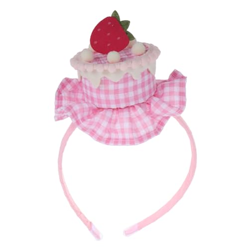 CALLARON Süßes Erdbeerkuchen Haarband für Mädchen und Teens Elastisches Stirnband mit Realistischen Sahne und Erdbeer Dekorationen für Partys und Besondere Anlässe von CALLARON