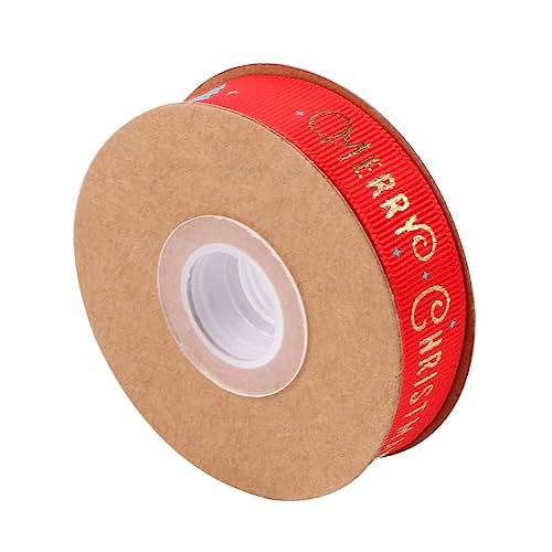 CALLARON Weihnachtliches Geschenkband aus Polyester mit Goldbedruckten Buchstaben zum Dekorieren von Geschenken Bastelprojekten und Partys von CALLARON