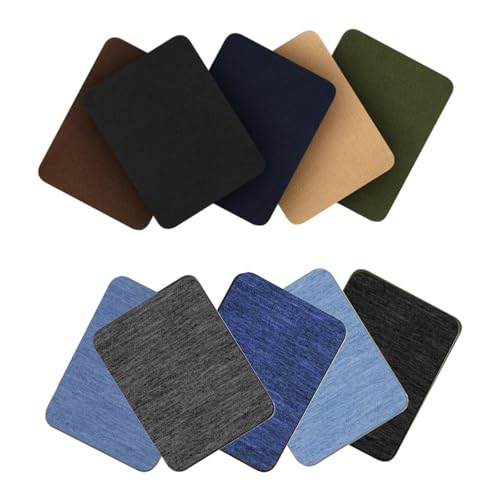 10 Stück Bügelflicken, Flicken zum Aufbügeln, Jeans Flicken zum Aufbügeln Innen und Außen - Stoff zum Aufbügeln für Kleidung -10 Farben - Reparatur-Dekorationsset (9 cm x 12 cm) von CALLYSONIC