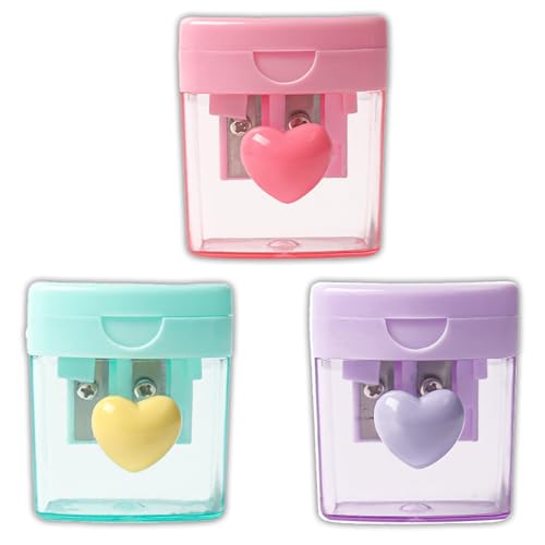 3 Stück Bleistiftspitzer, Pencil Sharpener, Anspitzer Dicke und Dünne Stifte,Zwei-Loch-Spitzer, Kleine Anspitzer für Schulen Büros Art, Pink, Lila und Grün 3 Stück Bleistiftspitzer, Pencil Sharpener, Anspitzer Dicke und Dünne Stifte,Zwei-Loch-Spitzer, Kleine Anspitzer für Schulen Büros Art, Pink, Lila und Grün von CALLYSONIC