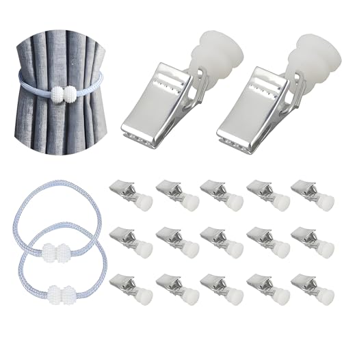 52 Stück Gardinen Clips, Eisen Vorhangklammern mit rädern, Gardienen Klemme mit Terylenfasern Vorhangschnäpper, Gardinenhaken für Schienen, Gardienen Klemme, Curtain clips, für Türvorhängen (weiß) 52 Stück Gardinen Clips, Eisen Vorhangklammern mit rädern, Gardienen Klemme mit Terylenfasern Vorhangschnäpper, Gardinenhaken für Schienen, Gardienen Klemme, Curtain clips, für Türvorhängen (weiß) von CALLYSONIC