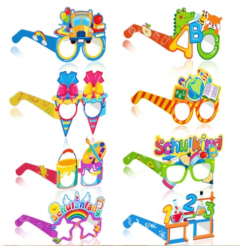 8 Stück Einschulung Deko Brille, Schulanfang Schulkind Brille Dekoration, Mädchen Junge Partybrillen, Buchstaben 123 Brille Set, Schulanfang Deko Brille für Jungen und Mädchen Einschulungsparty (V) 8 Stück Einschulung Deko Brille, Schulanfang Schulkind Brille Dekoration, Mädchen Junge Partybrillen, Buchstaben 123 Brille Set, Schulanfang Deko Brille für Jungen und Mädchen Einschulungsparty (V) von CALLYSONIC